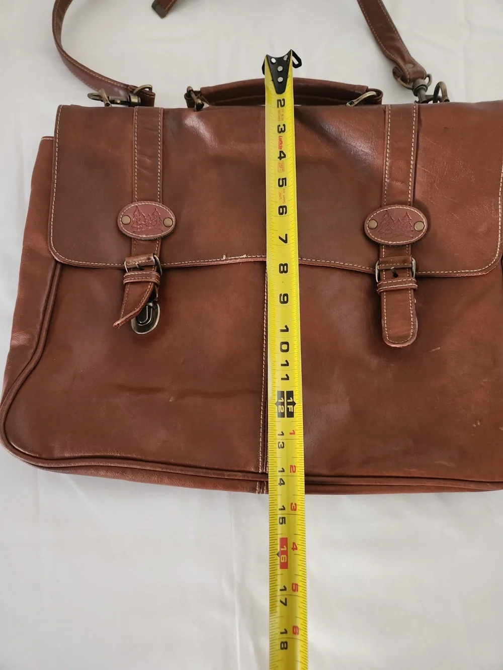 vintage Riverstone brown leather briefcase